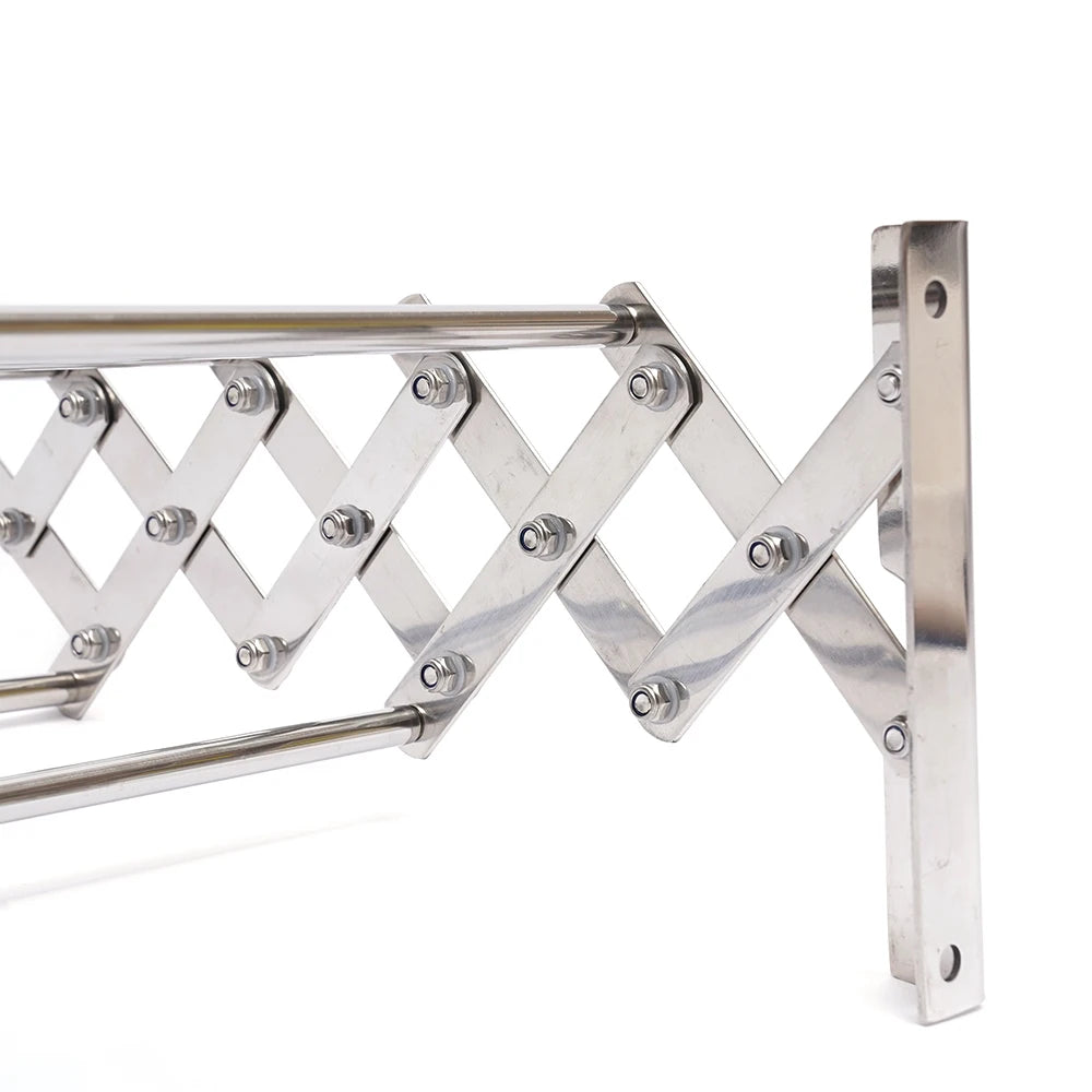 Étendoir mural extensible 7 rails – acier inoxydable 42-80 cm
