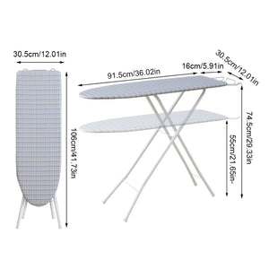 Ironing Board Adjustable Height Foldable Ironing Stand Iron Board with Heat Resistant Cover Ironing Board for Home Laundry Room