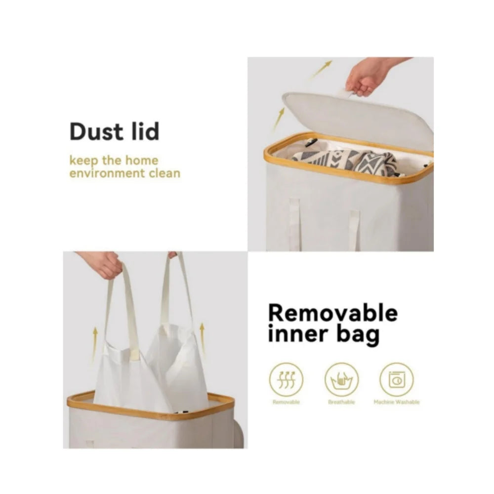 Panier à linge rectangulaire à roulettes – sac amovible 60 ou 100L
