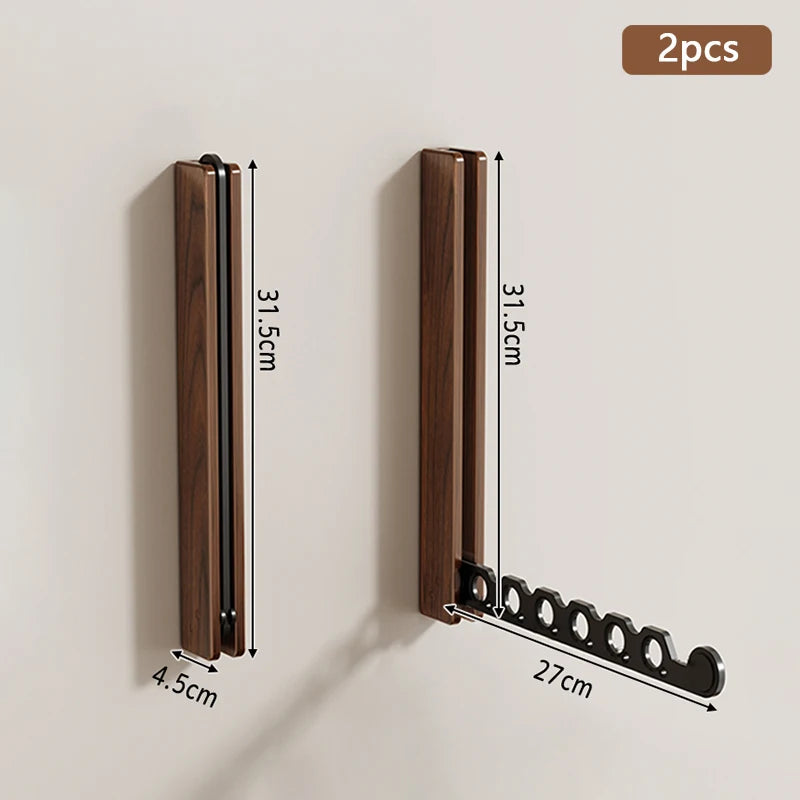 Étendoir mural en bois pliable – design rabattable invisible