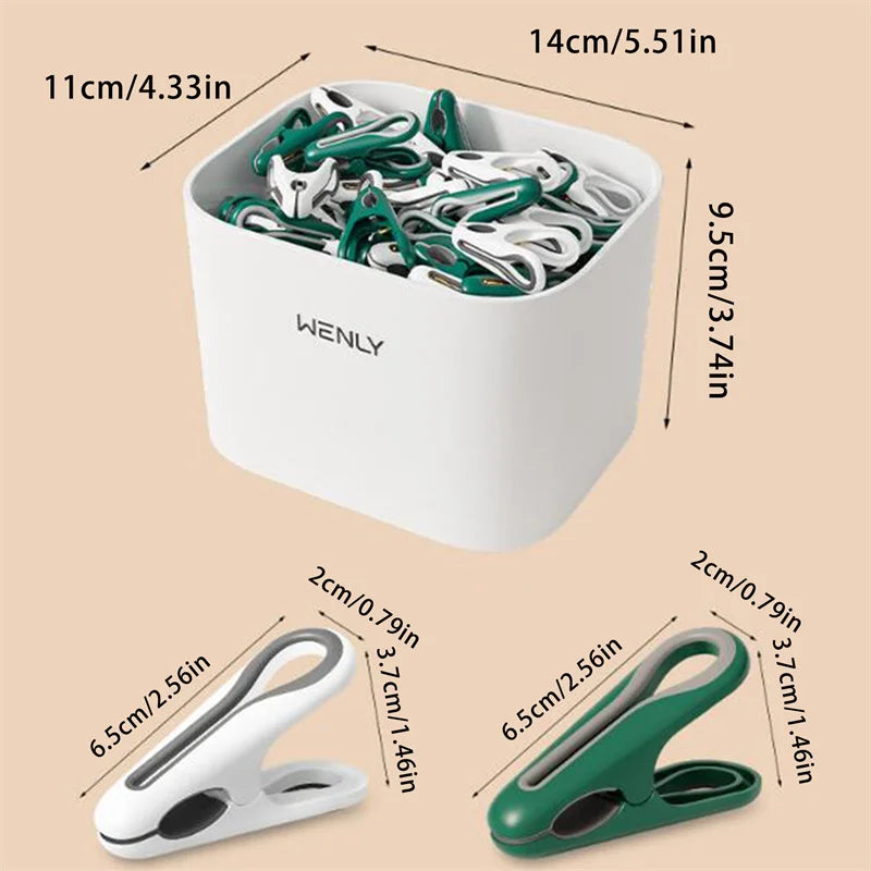Pinces à linge plastique avec panier de rangement — lot de 24 ou 36