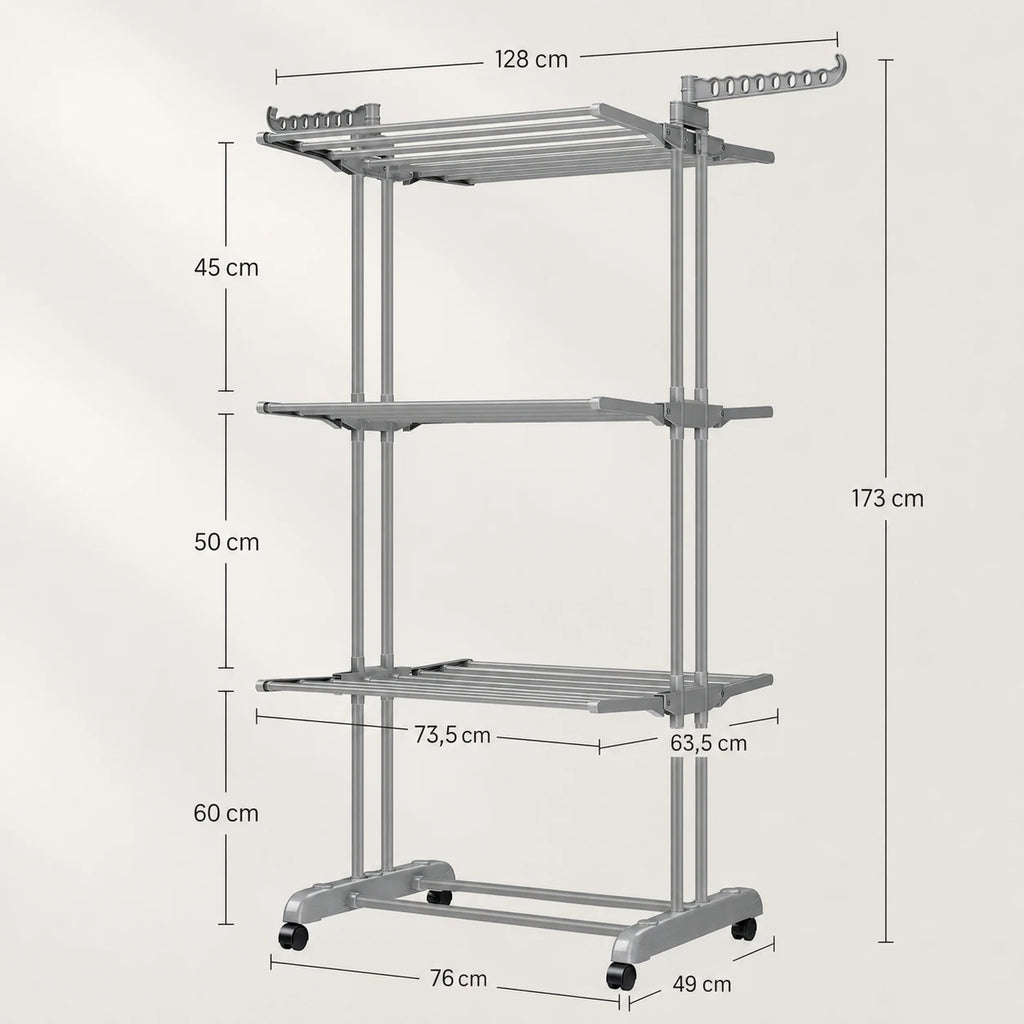 Étendoir tour pliable 4 niveaux — vue détaillée