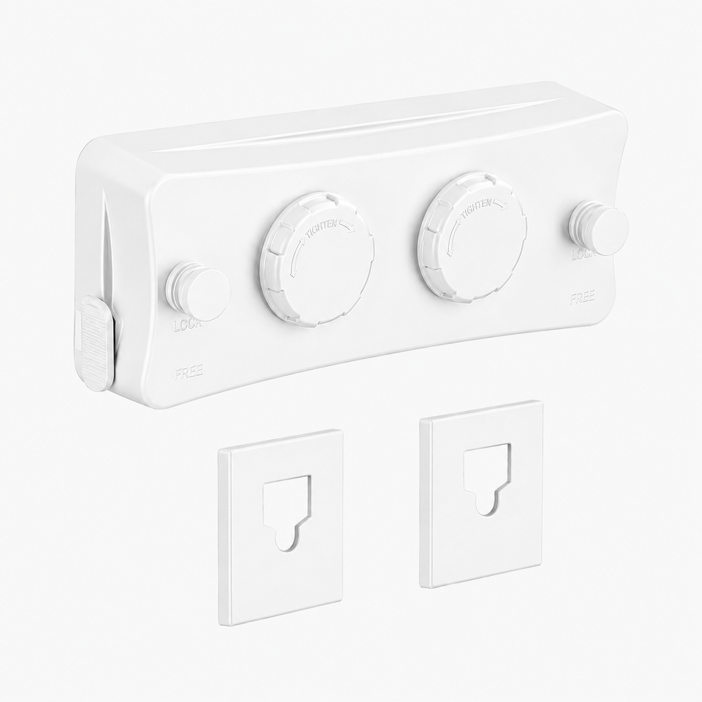 Corde à linge orientable murale – rétractable double fil