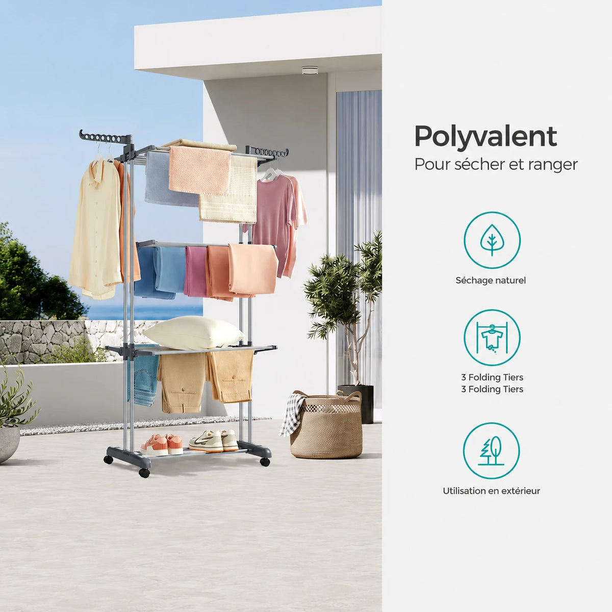 Étendoir tour pliable 4 niveaux — vue 5