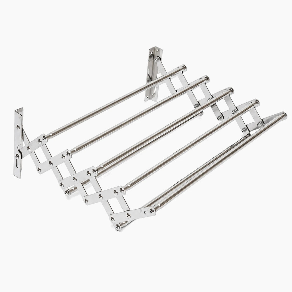 Étendoir mural extensible 7 rails acier inoxydable 42-80 cm