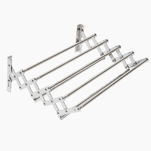 Étendoir mural extensible 7 rails acier inoxydable 42-80 cm