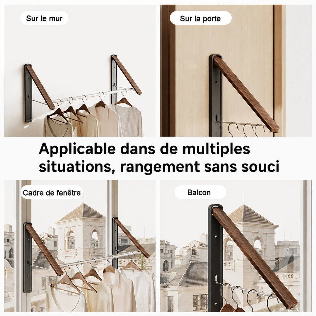 Étendoir mural pliable invisible — vue 4