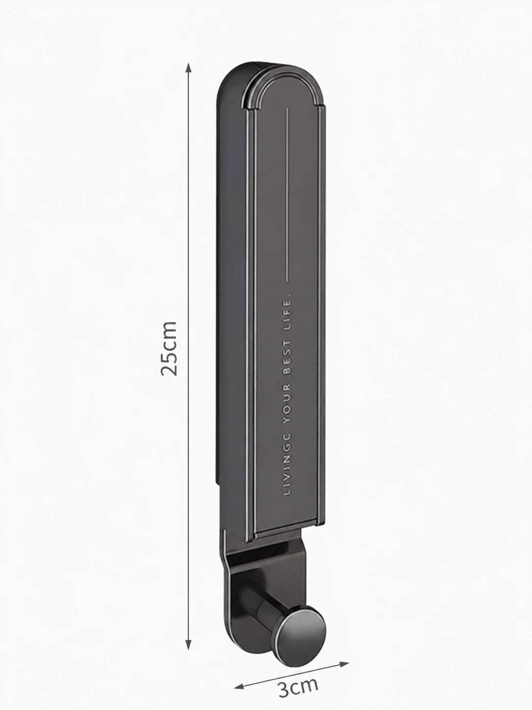 Étendoir mural pliable noir — vue 3