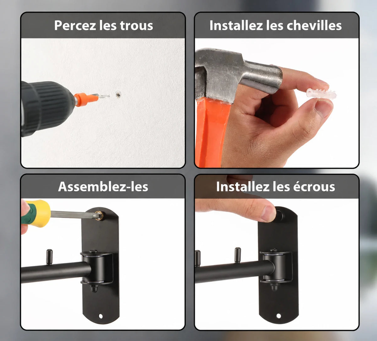 Étendoir mural rotatif pliable — vue 6
