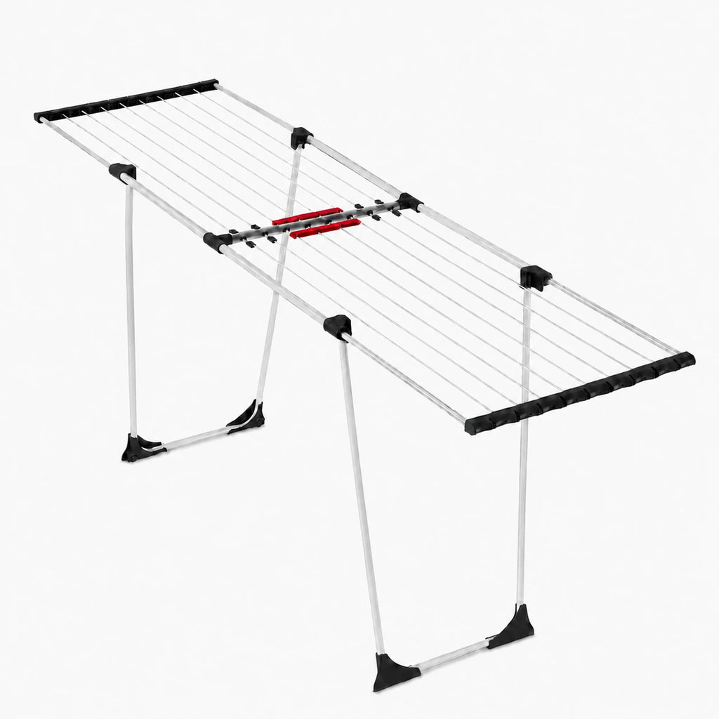 Étendoir à linge pliable extensible télescopique blanc
