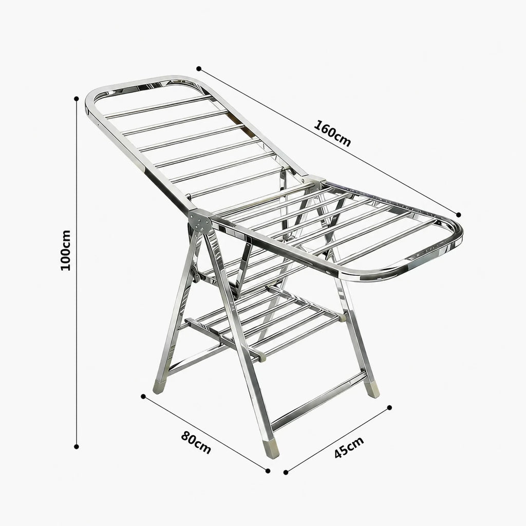 Étendoir pliable inox grande capacité — vue détaillée
