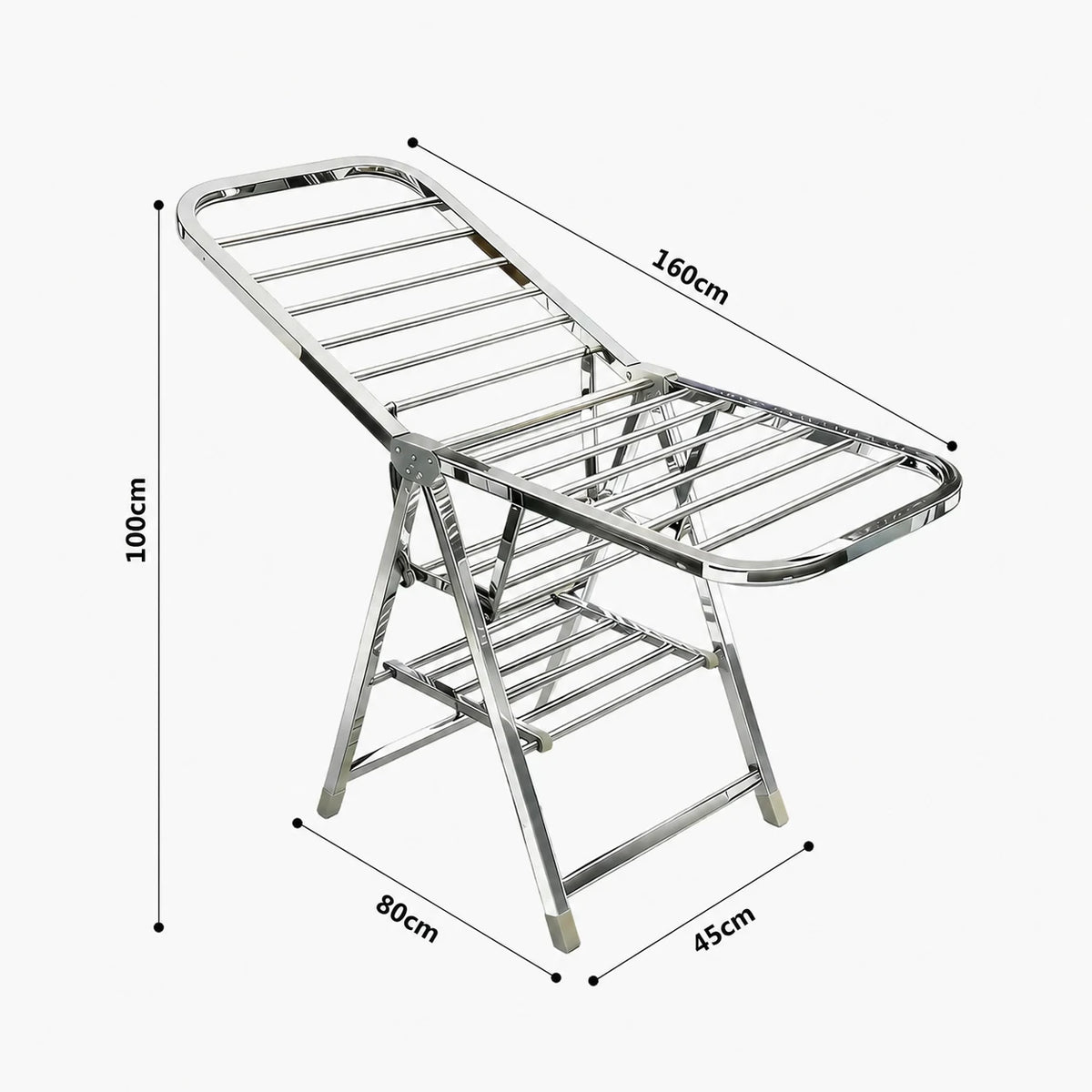 Étendoir pliable inox grande capacité — vue détaillée