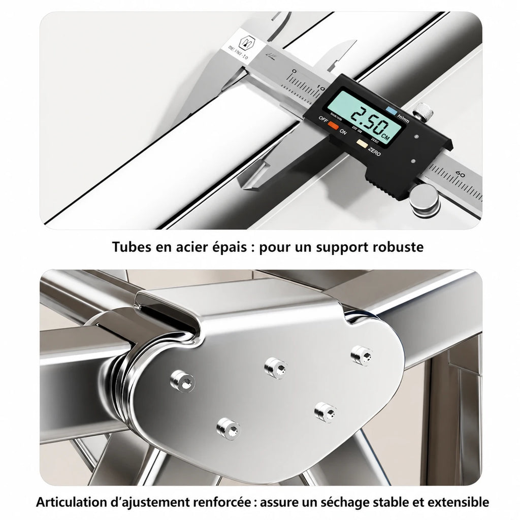 Étendoir pliable inox grande capacité — vue 5
