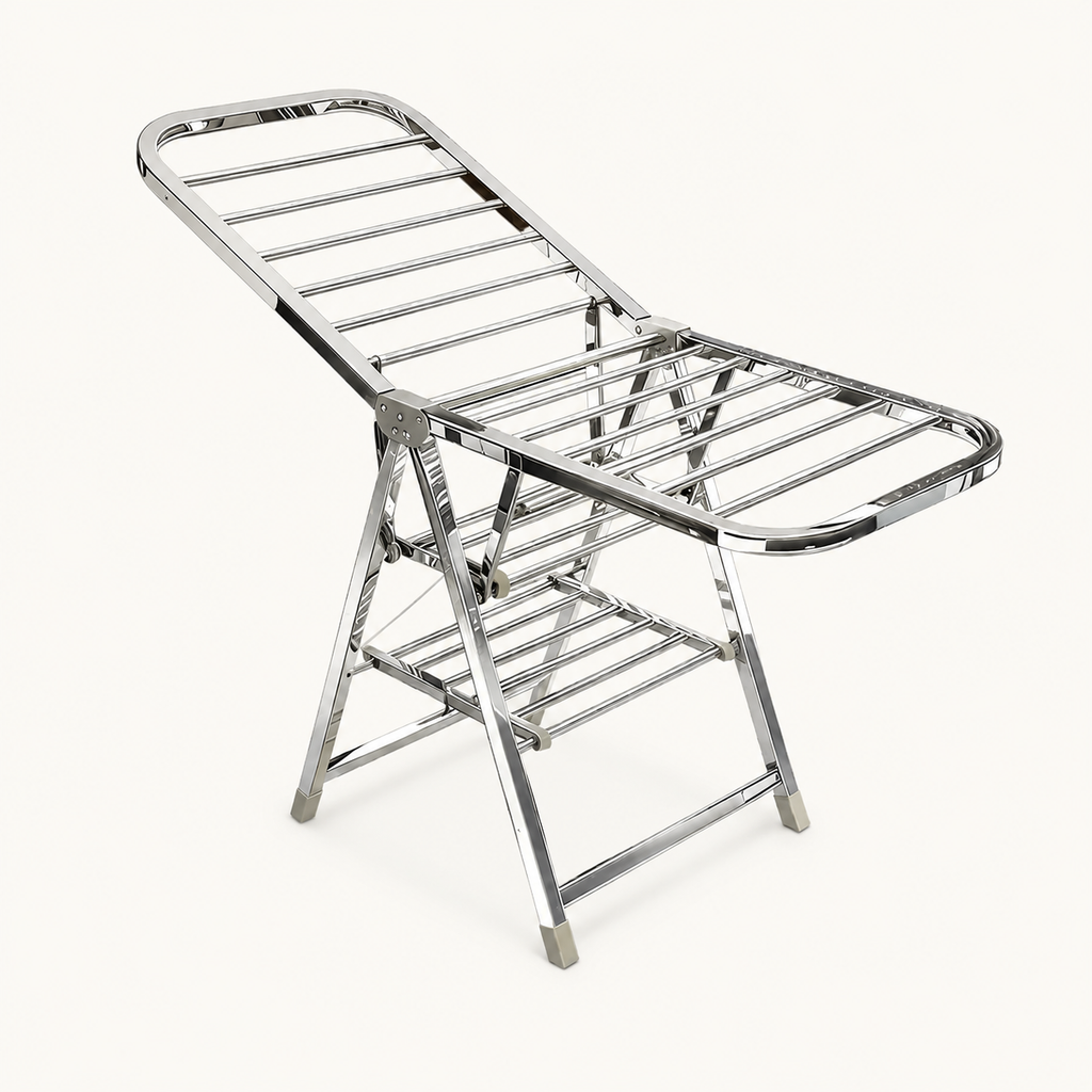 Étendoir à linge pliable inox – ailes grande capacité