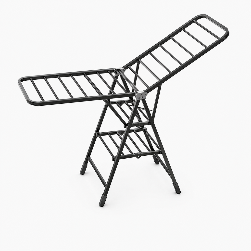 Étendoir à linge pliable vertical – 2 niveaux roulettes