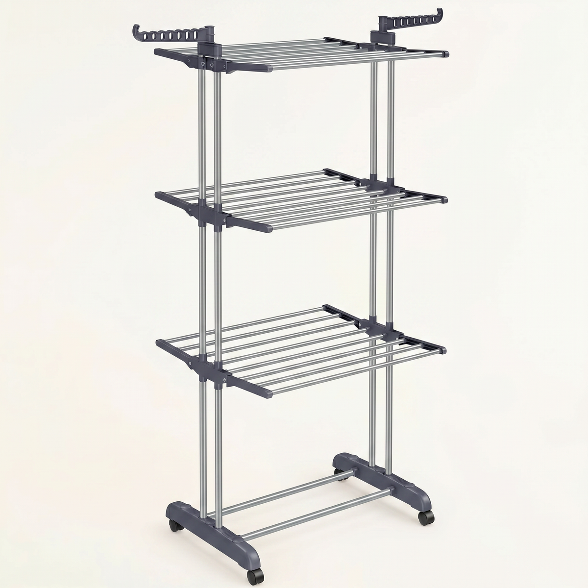 Étendoir tour pliable 4 niveaux à roulettes