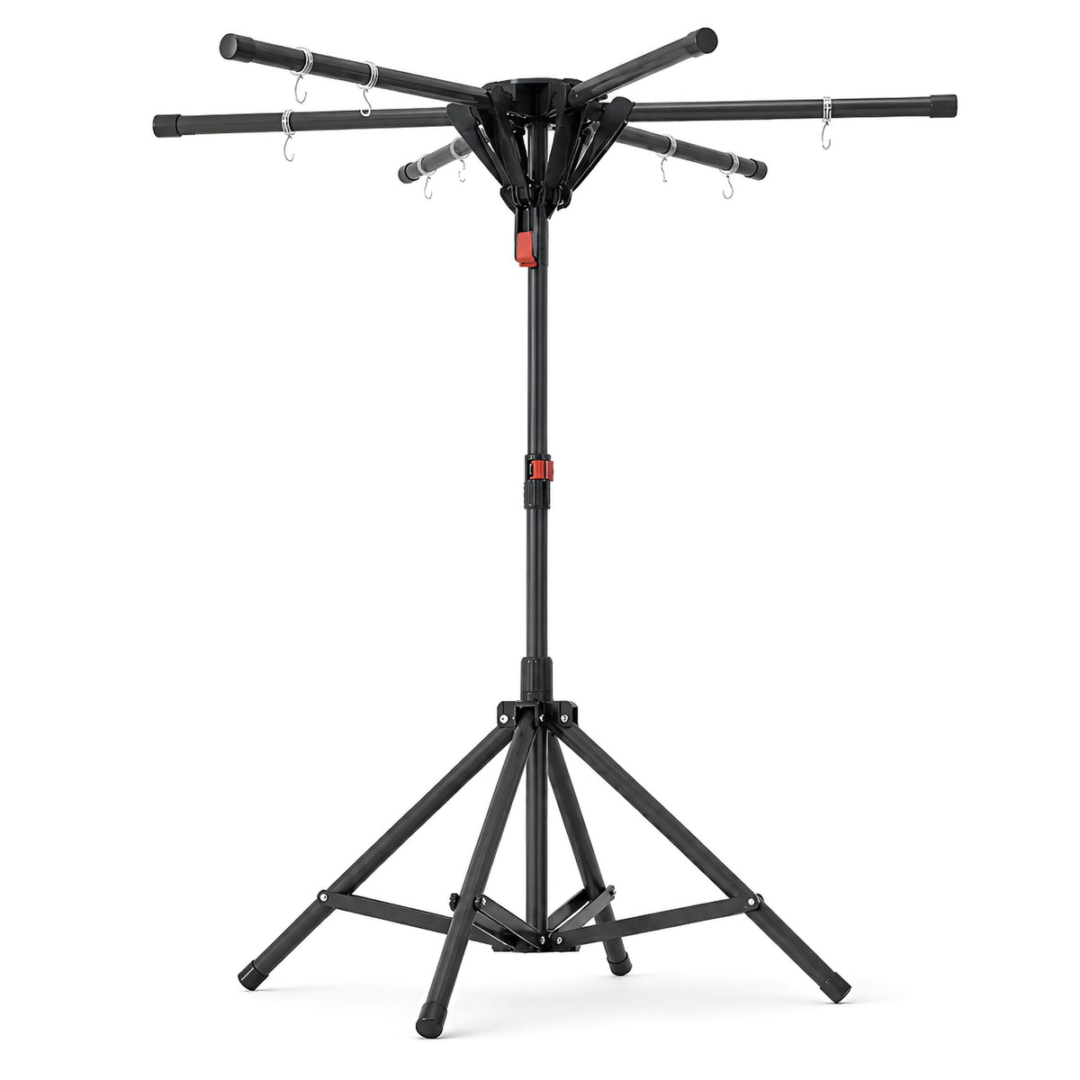 Séchoir parapluie pliable sur pied – acier noir 6 bras