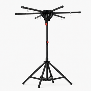Séchoir parapluie pliable sur pied – acier noir 6 bras