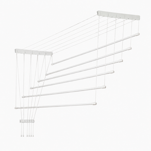 Étendoir plafond manuel à cordes – 6 barres acier 190 cm
