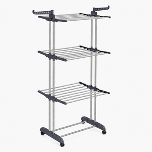 Étendoir tour pliable 4 niveaux à roulettes