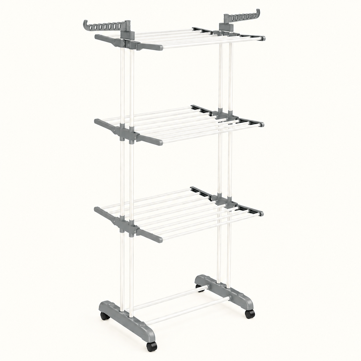 Étendoir tour pliable 4 niveaux à roulettes