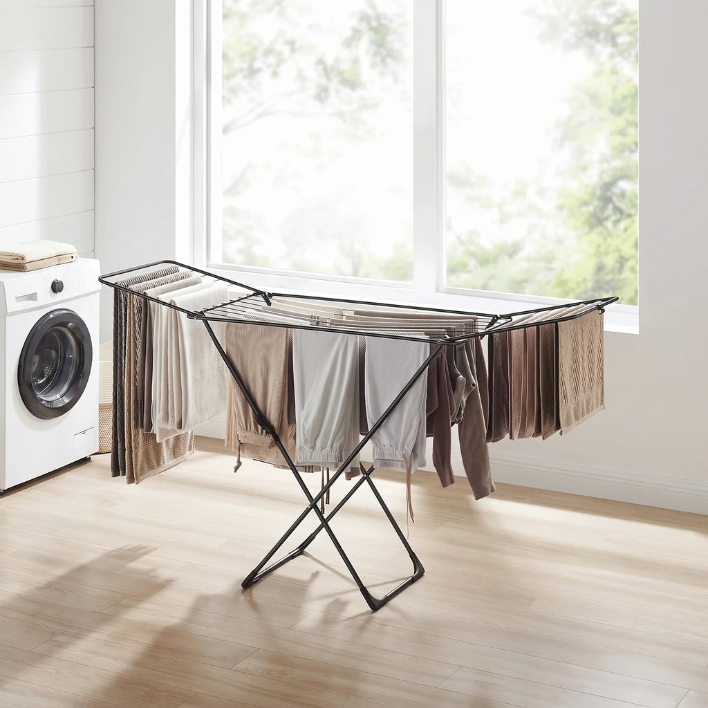 Étendoir à linge pliable grande capacité – 17 barres intérieur-extérieur