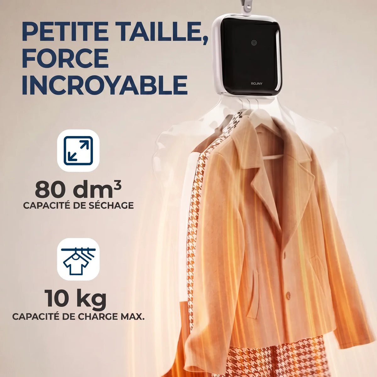 Séchoir à linge électrique portable – 400W minuterie 12h