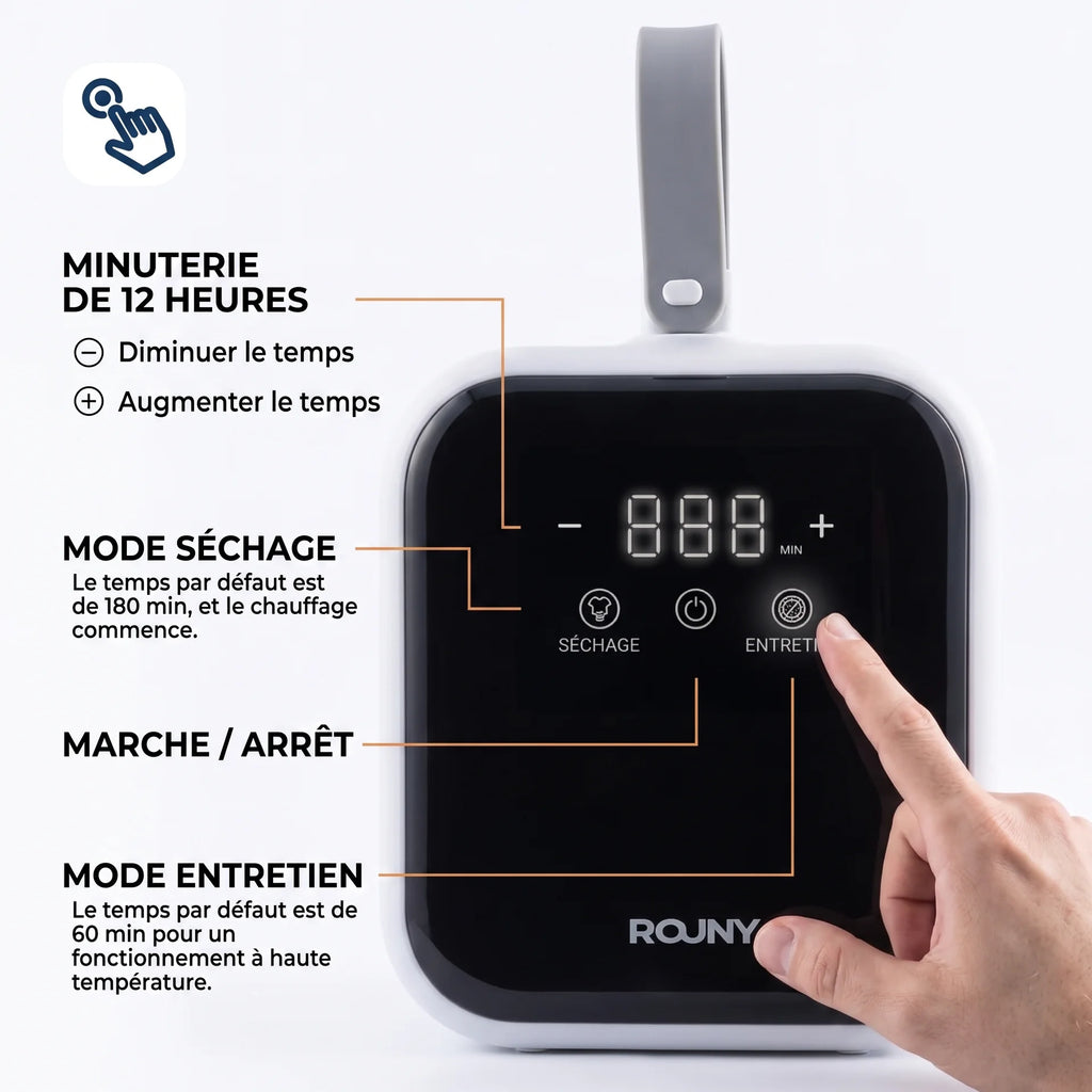 Séchoir à linge électrique portable – 400W minuterie 12h